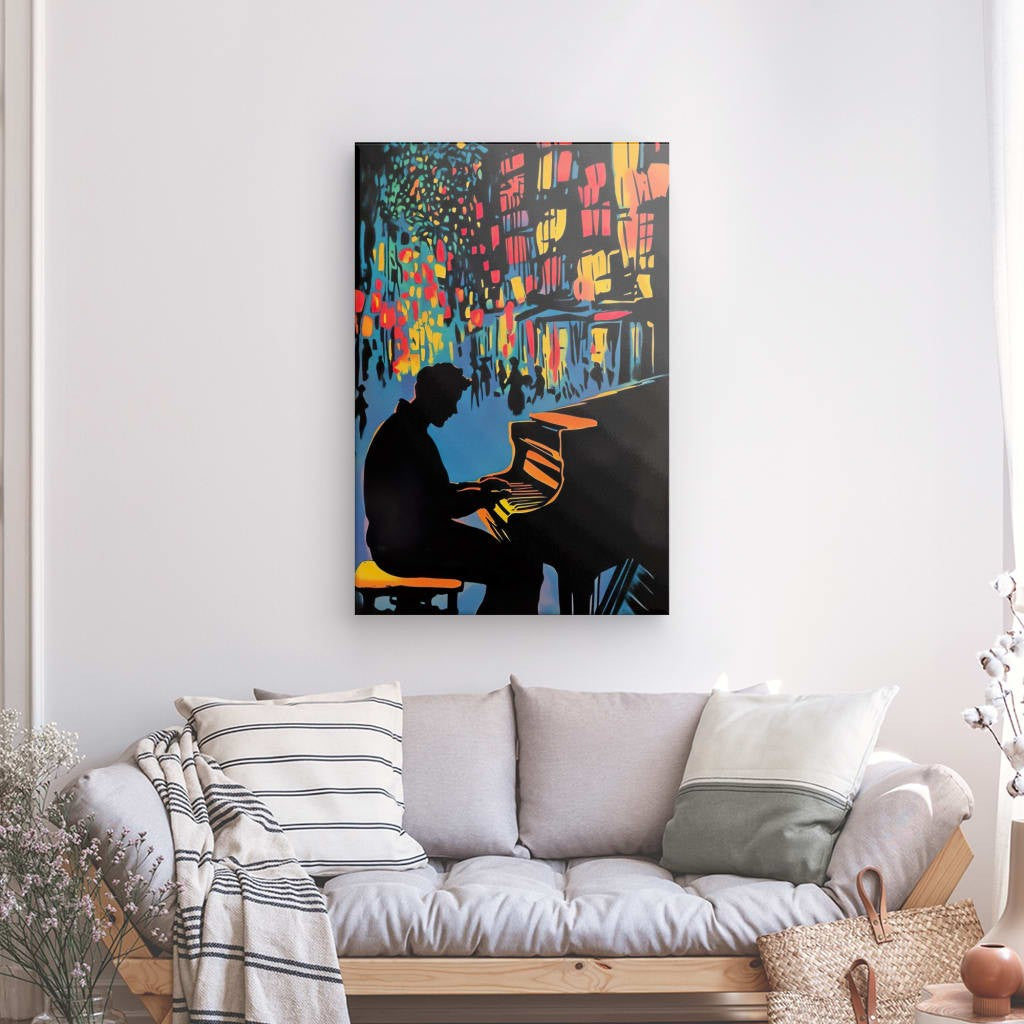 Tableau Piano Nocturne Urbain