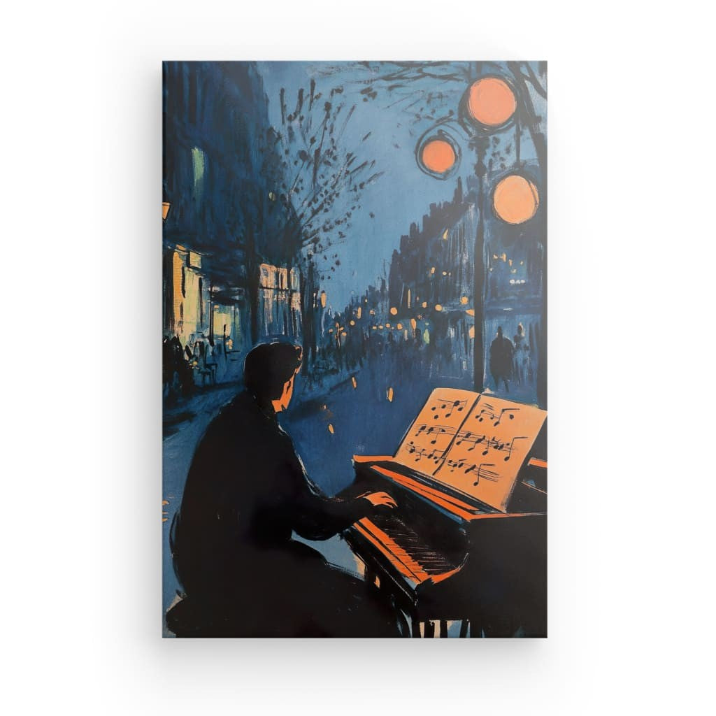 Tableau Piano Mélodie Nocturne d'une Âme Urbaine