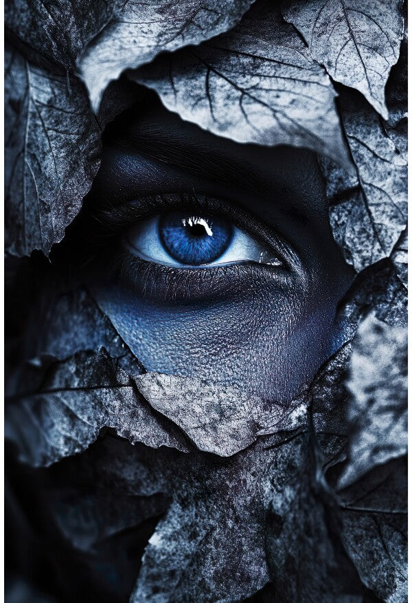 Tableau Bleu Regard Mystique