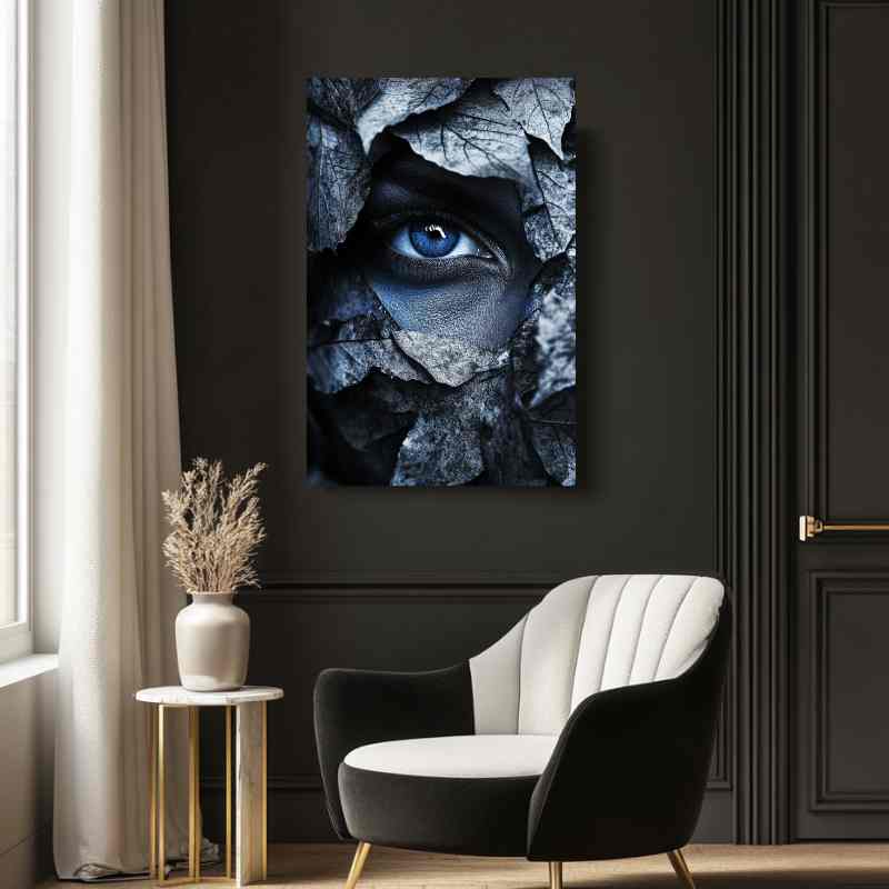 Tableau Bleu Regard Mystique