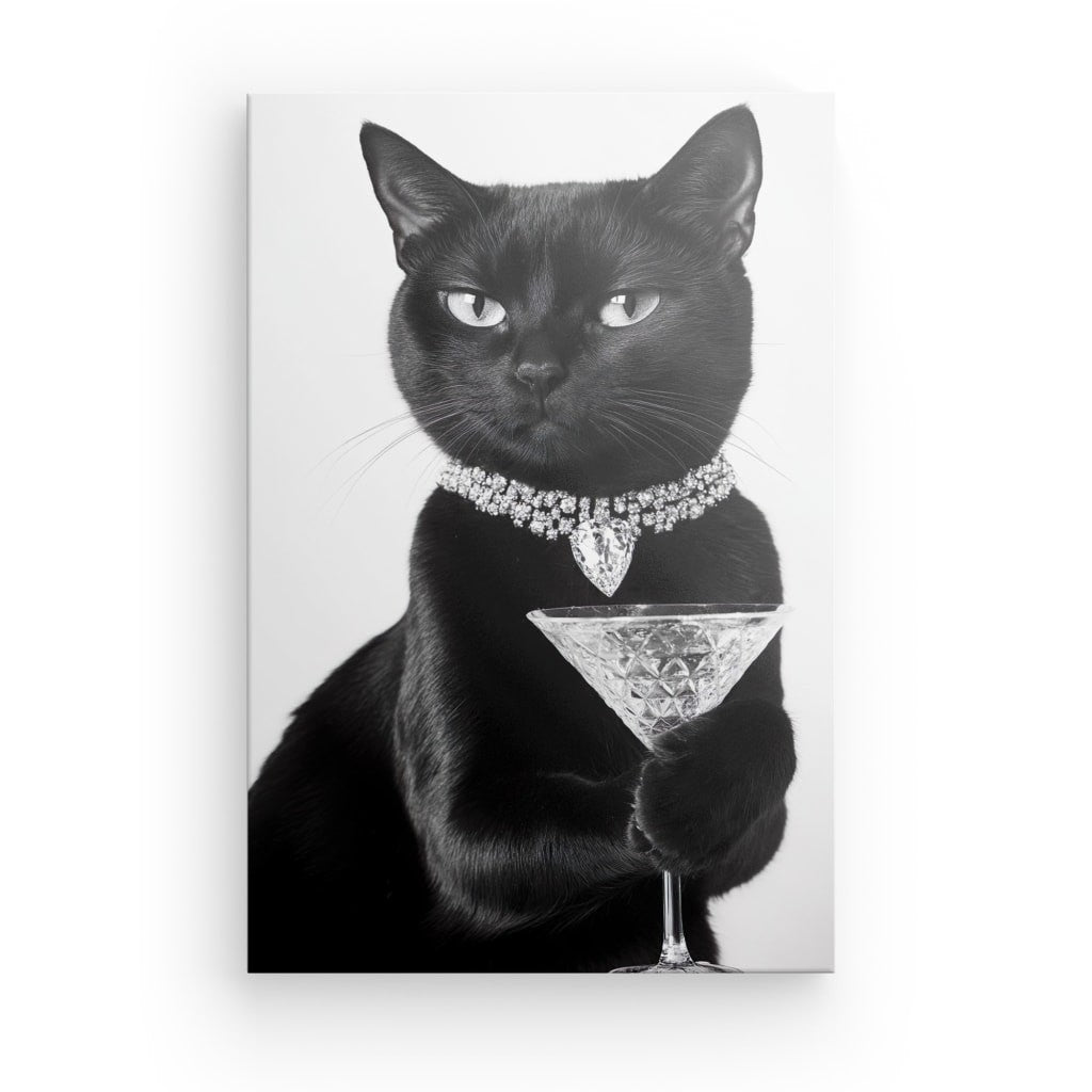 Tableau Chat Noir et Blanc