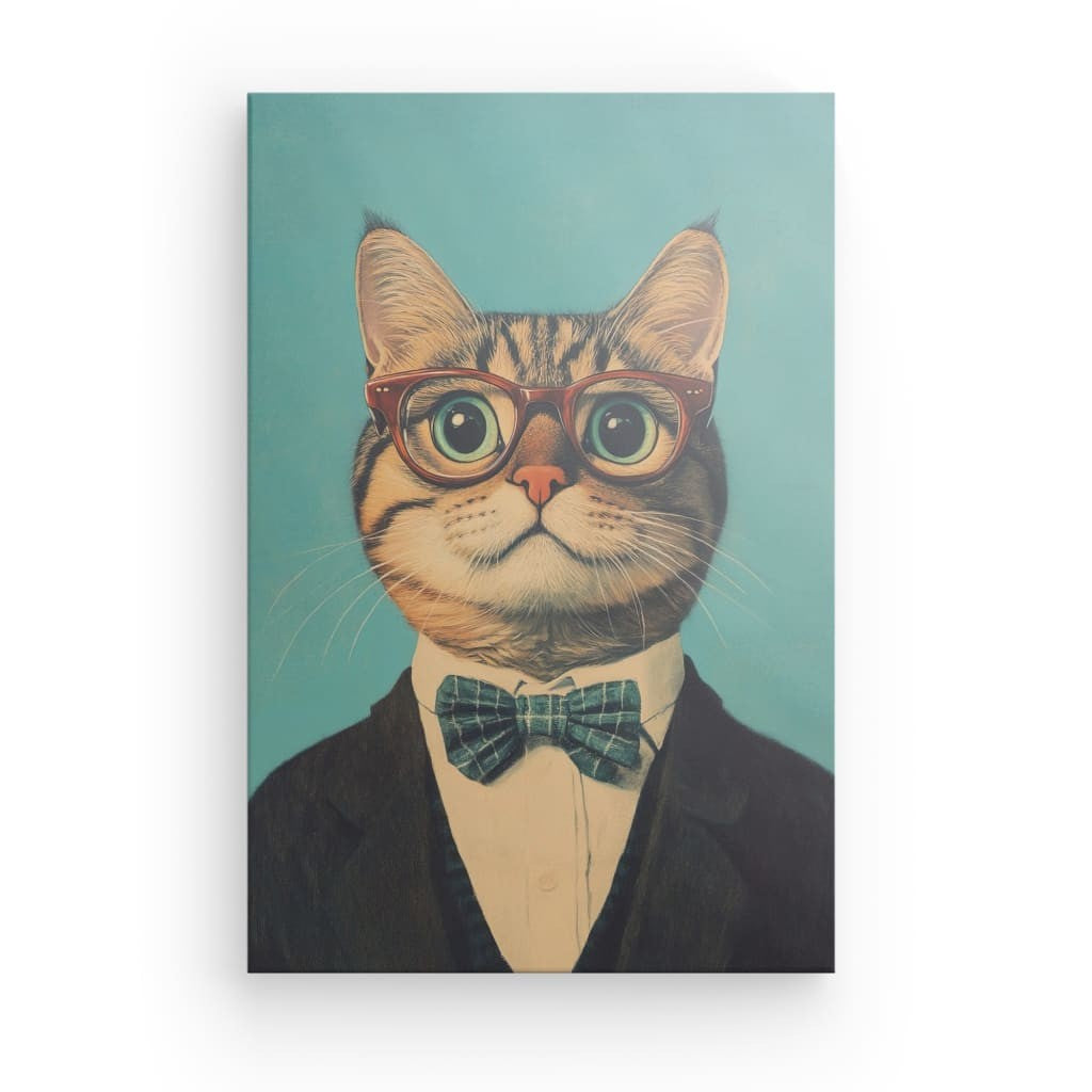 Tableau Chat avec Lunettes