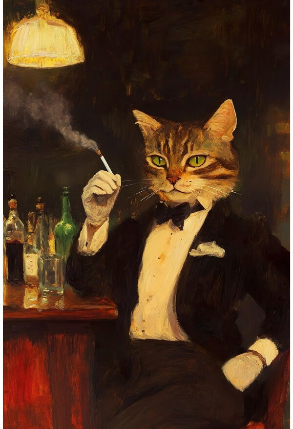 Tableau Chat qui Fume salon