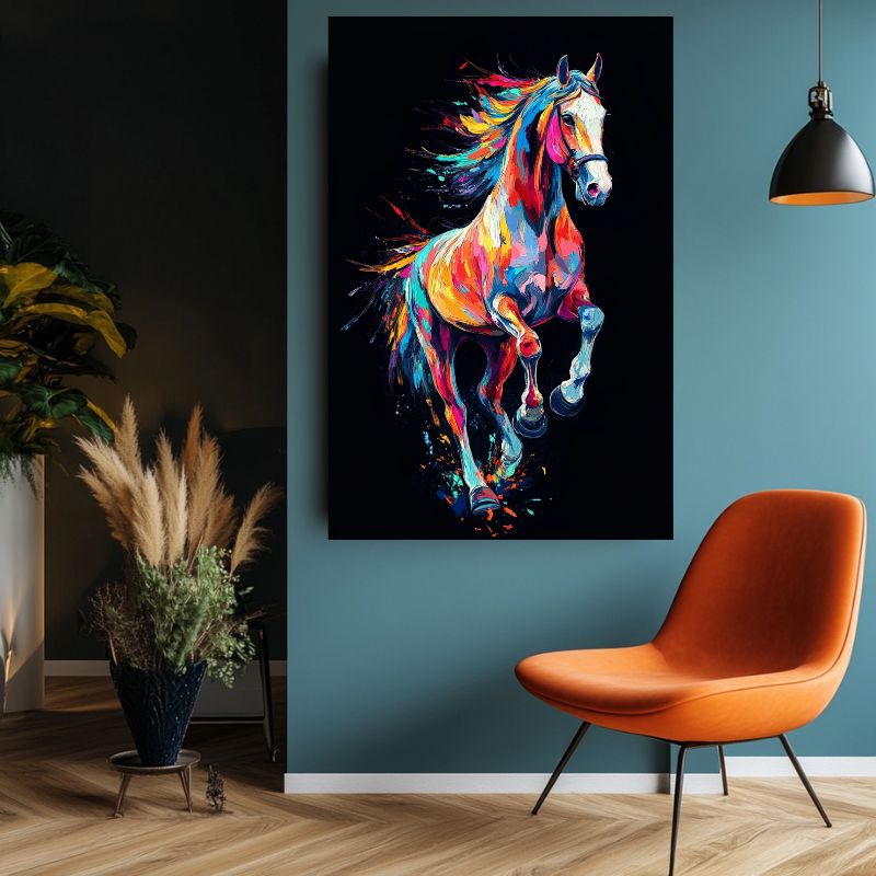 Tableau_Cheval_Colore_Moderne