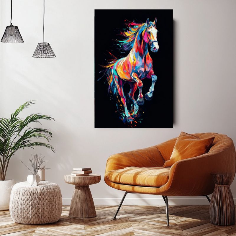 Tableau_Cheval_Colore_pour_salon