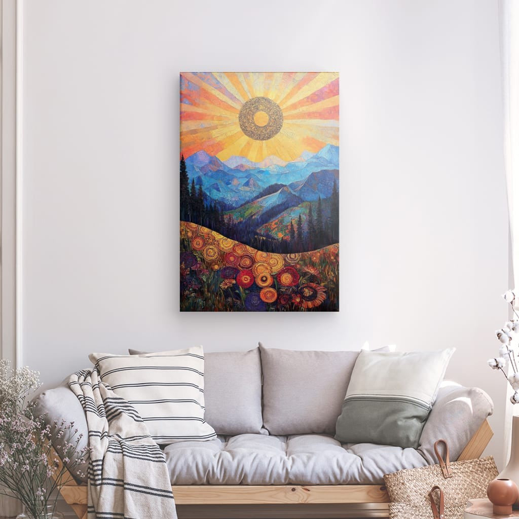Tableau Coucher de Soleil Montagne