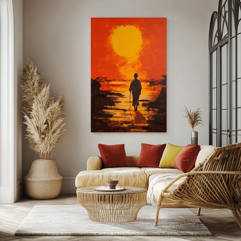 Tableau Coucher de Soleil Africain