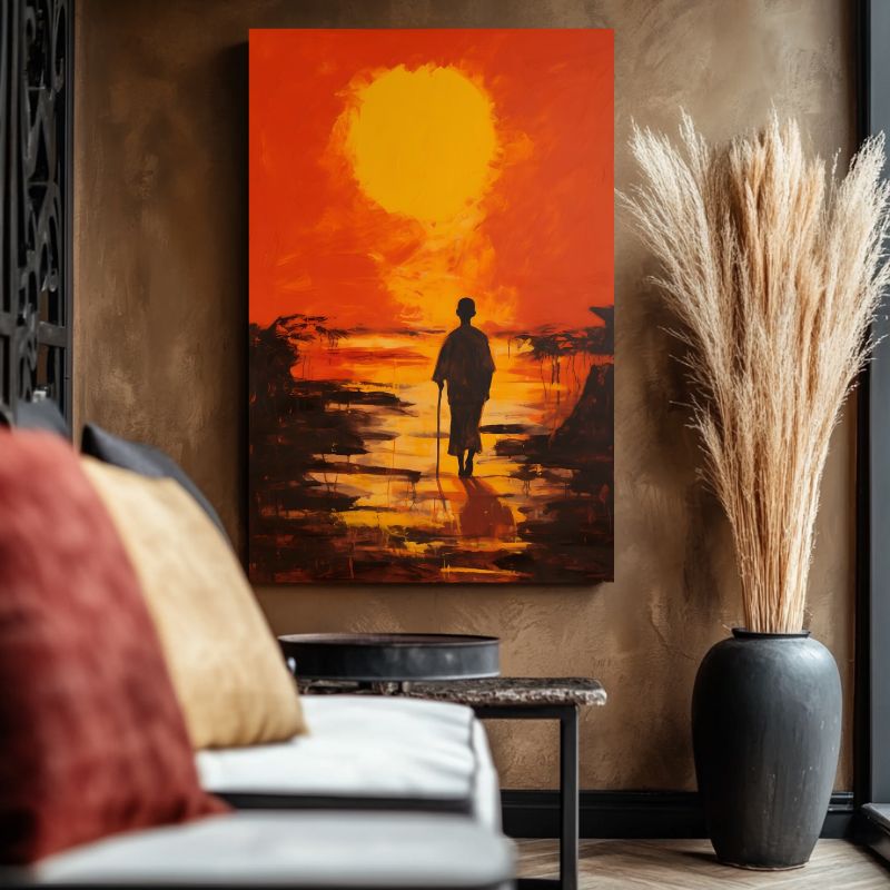 Tableau Coucher de Soleil Africain