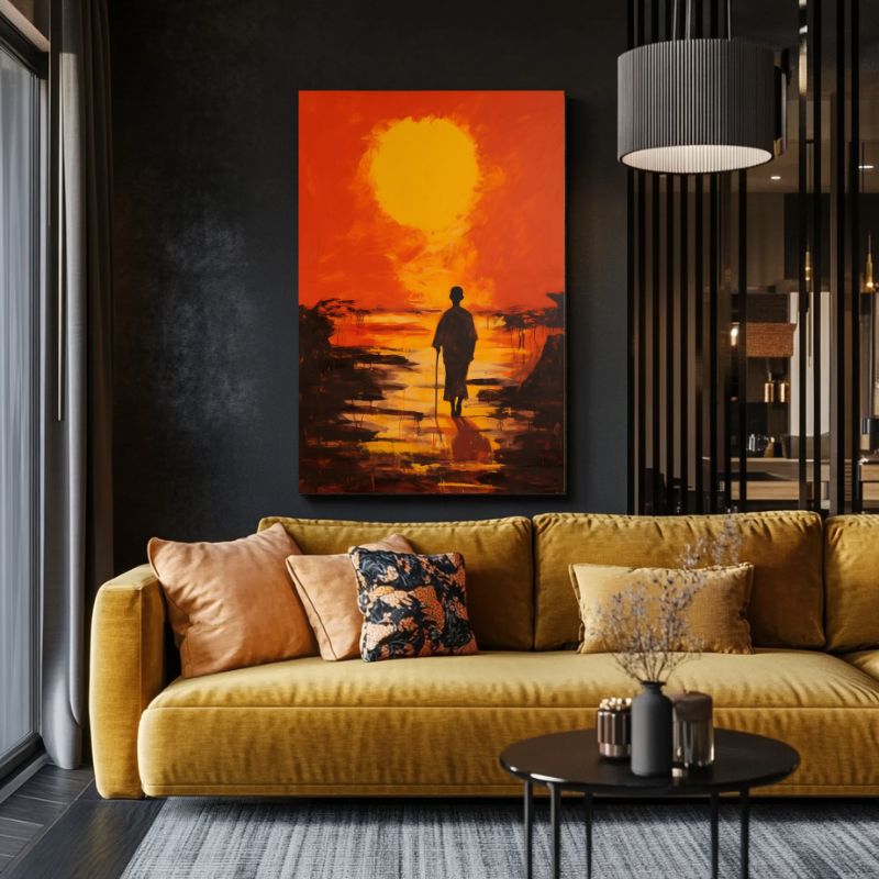 Tableau Coucher de Soleil Africain