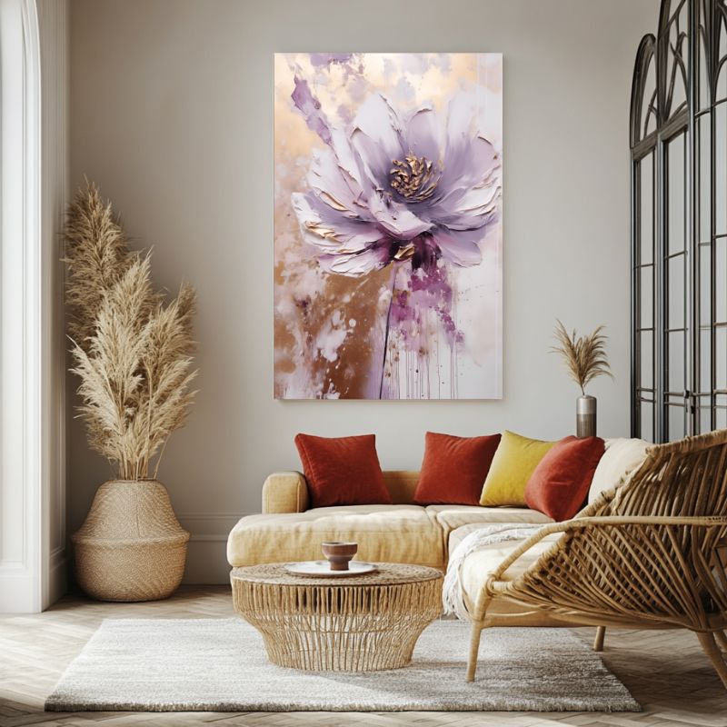 Tableau Fleur Mauve