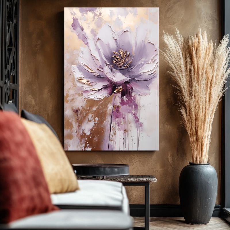 Tableau Fleur Mauve