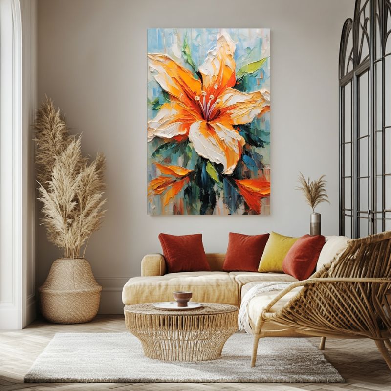Tableau Fleur Orange