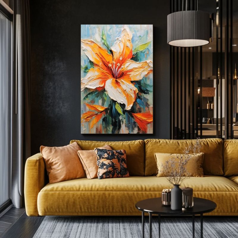 Tableau Fleur Orange