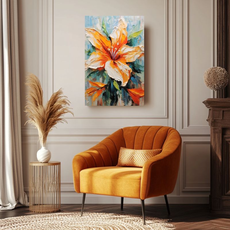 Tableau Fleur Orange