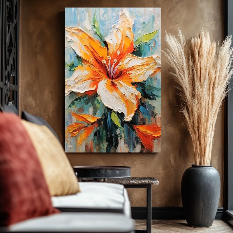 Tableau Fleur Orange