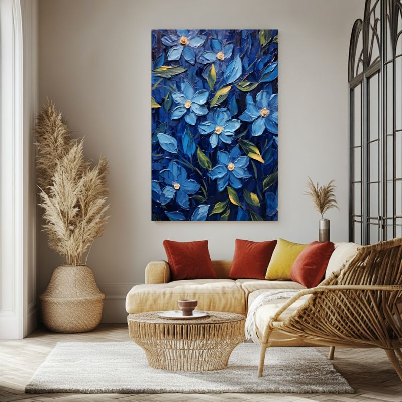 Tableau Fleurs Bleues