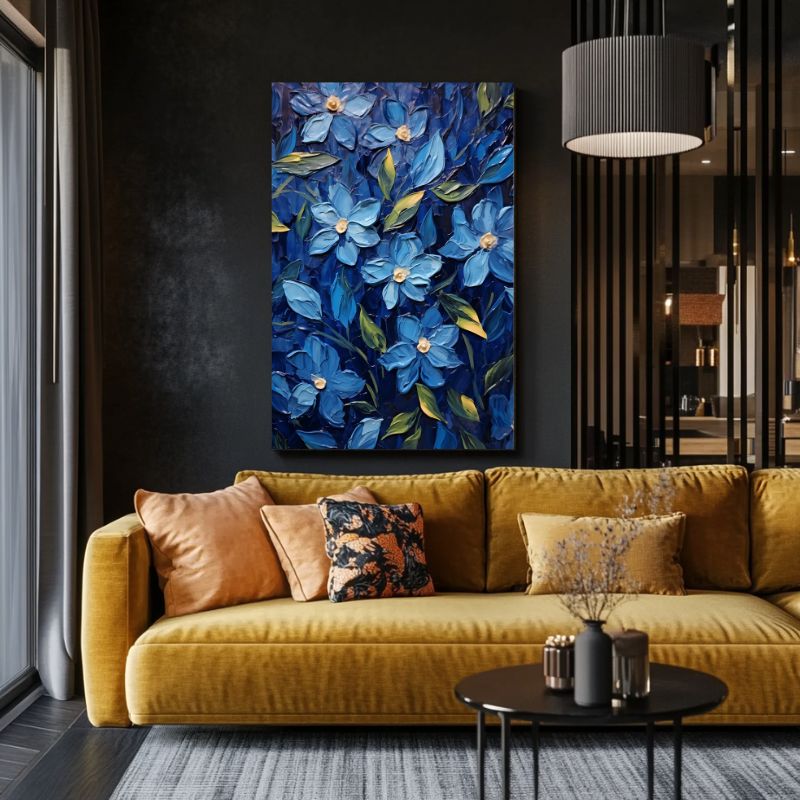 Tableau Fleurs Bleues