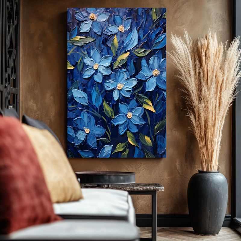 Tableau Fleurs Bleues