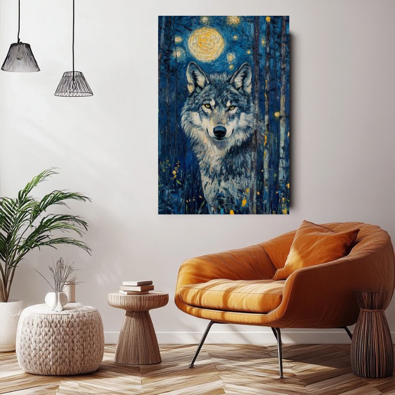 Tableau_Loup_Foret_de_nuit