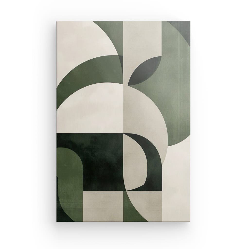 Tableau Vert Géométrie Organique