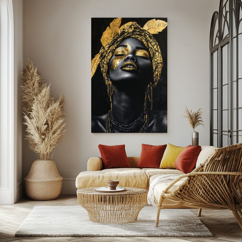 Tableau_africain_moderne_noir-or