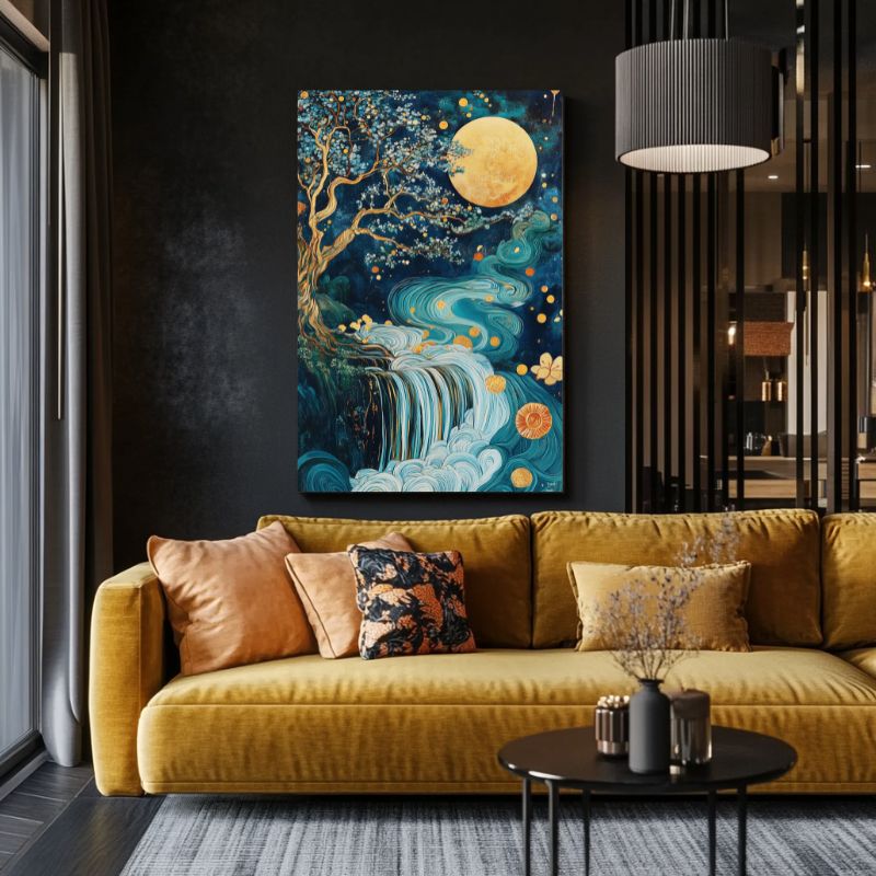 Tableau_cascade_zen_bleu