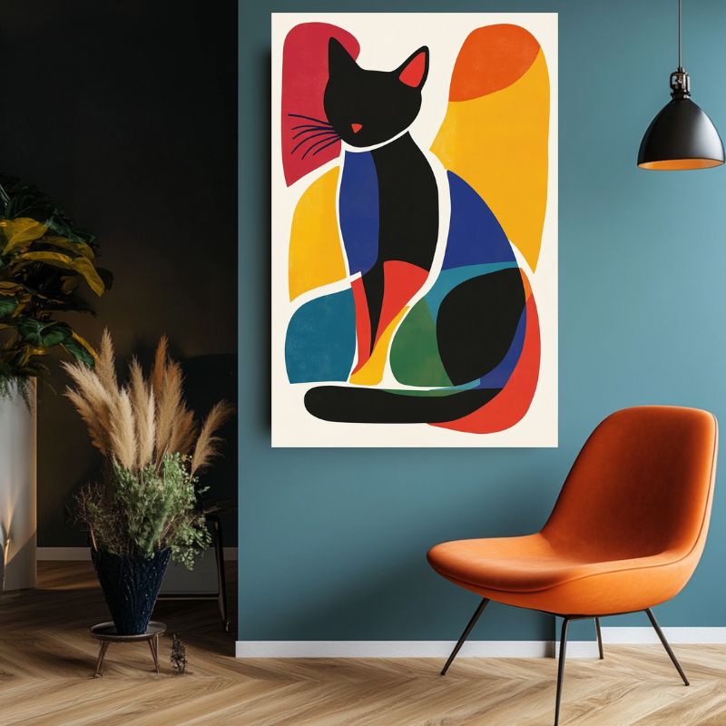 Tableau_chat_abstrait_multicolore