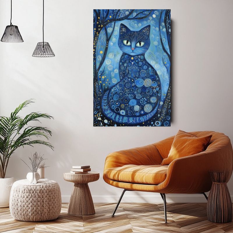 Tableau_chat_bleu_decoratif
