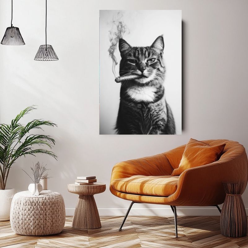 Tableau_chat_cigare_decoratif