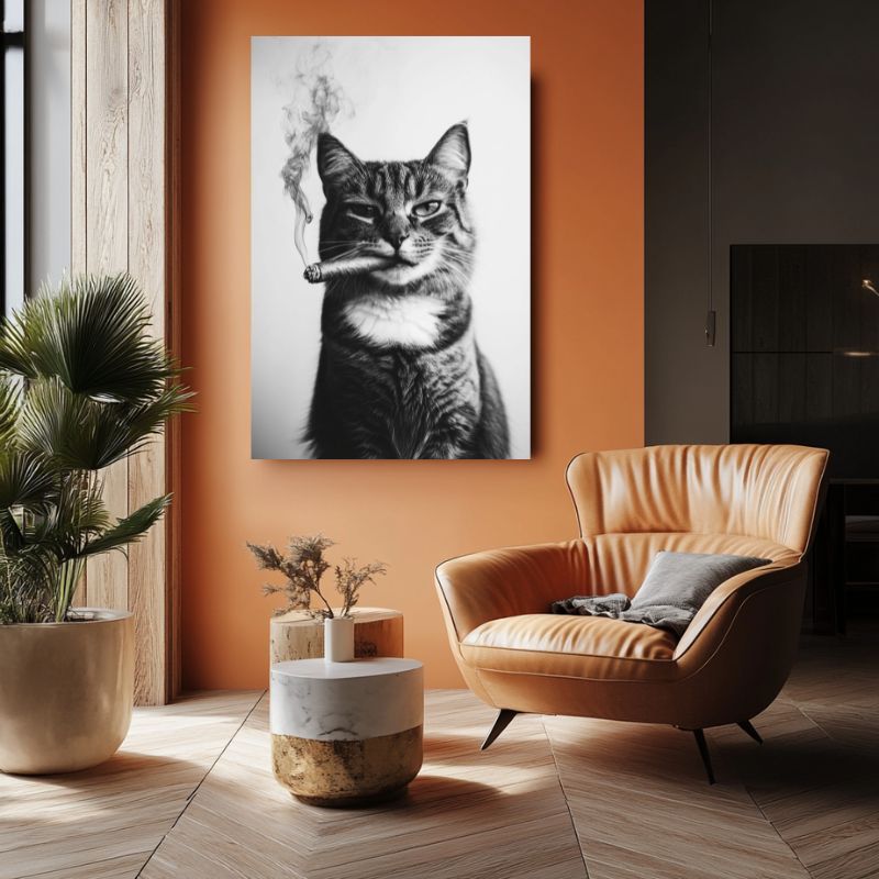 Tableau_chat_cigare_pour_salon