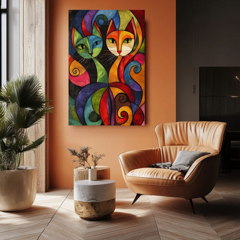 Tableau_chat_couleur_pour_salon