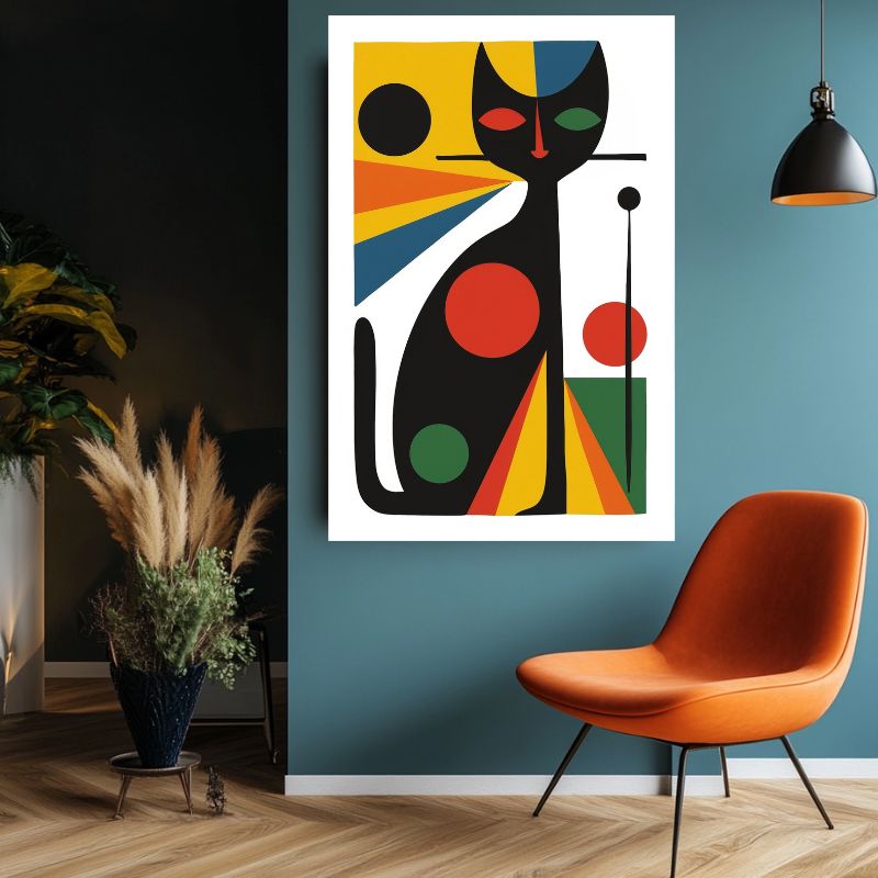 Tableau_chat_geometrique_abstrait