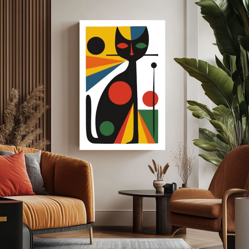 Tableau_chat_geometrique_colore