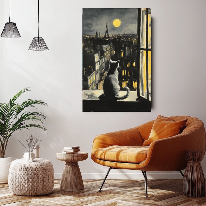 Tableau_chat_gris_deco
