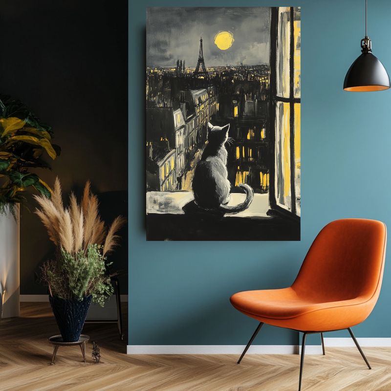 Tableau_chat_gris_paris