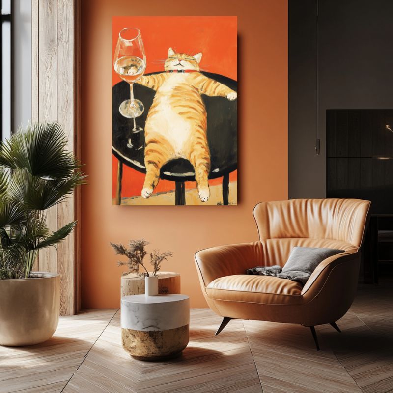 Tableau_chat_humoristique_orange
