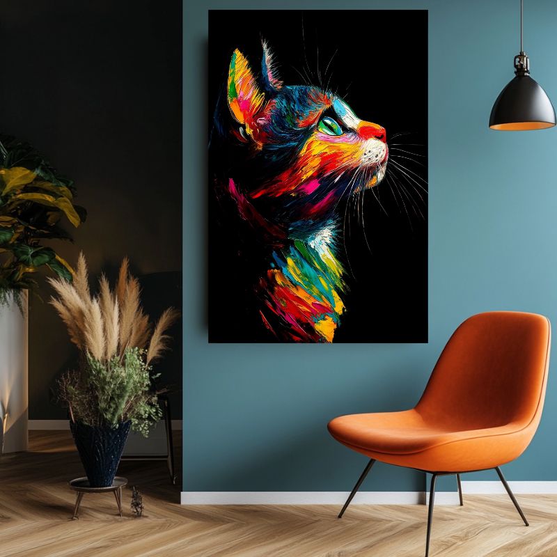 Tableau_chat_mignon_colore