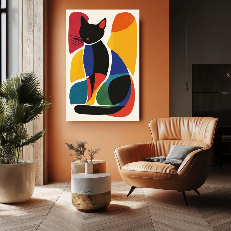Tableau_chat_multicolore_moderne
