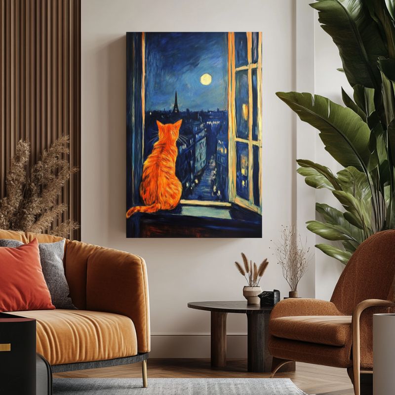 Tableau_chat_orange_a_la_fenetre