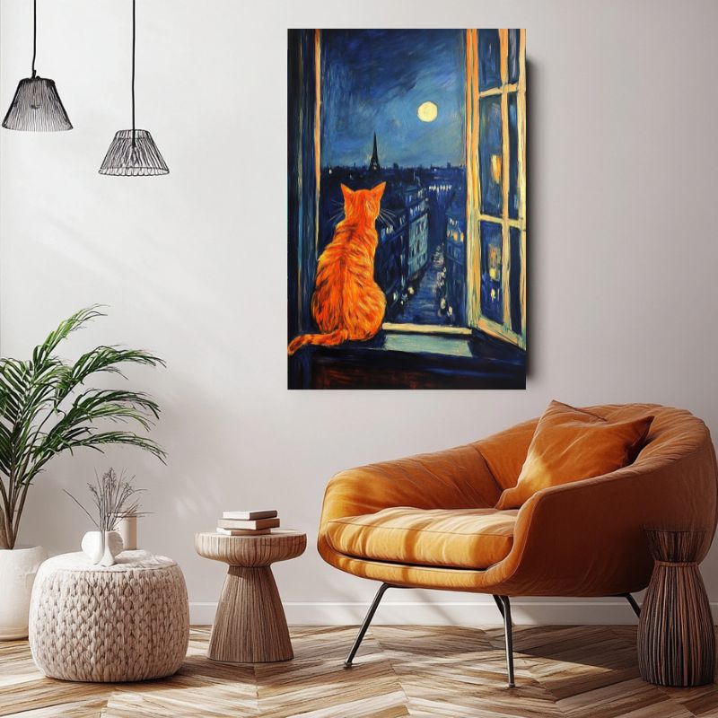 Tableau_chat_orange_deco