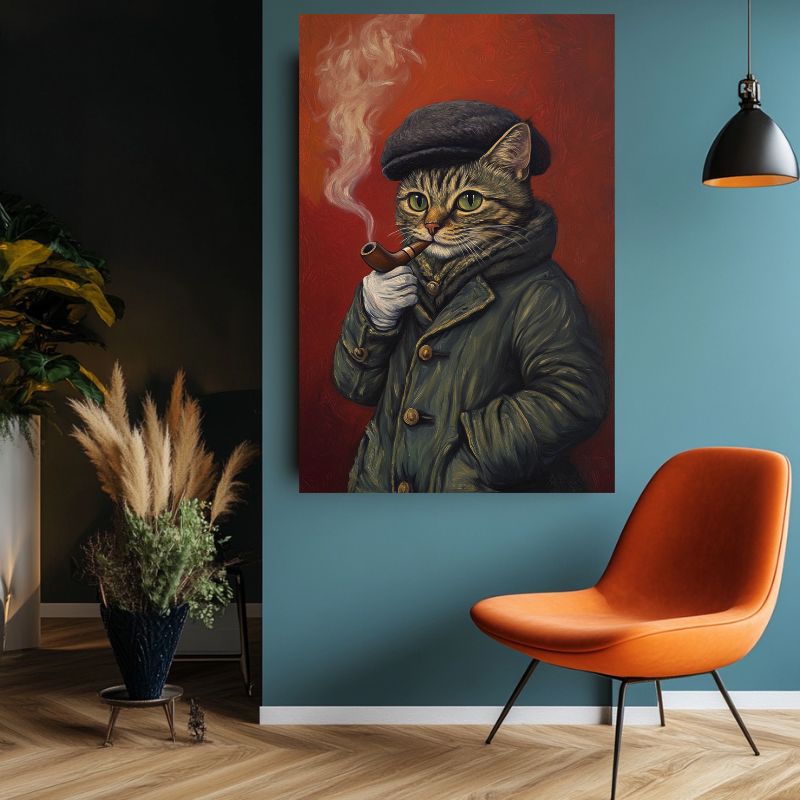 Tableau_chat_pipe_beret