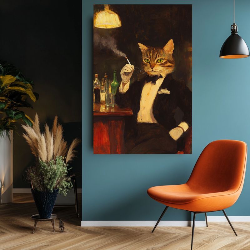 Tableau_chat_qui_fume_decoratif