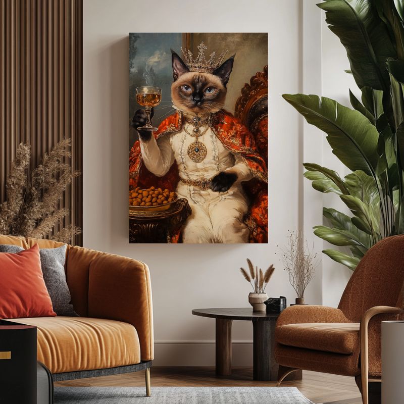 Tableau_chat_reine_trone