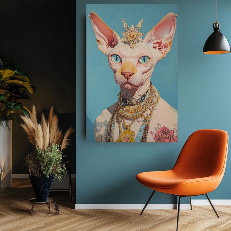 Tableau_chat_sphynx_bijoux