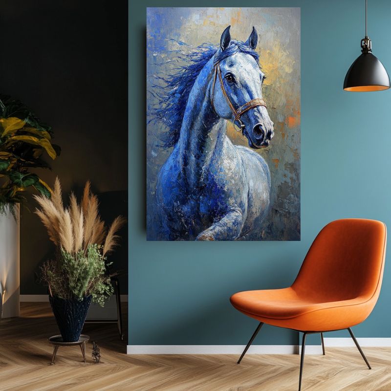 Tableau_cheval_bleu_elegant