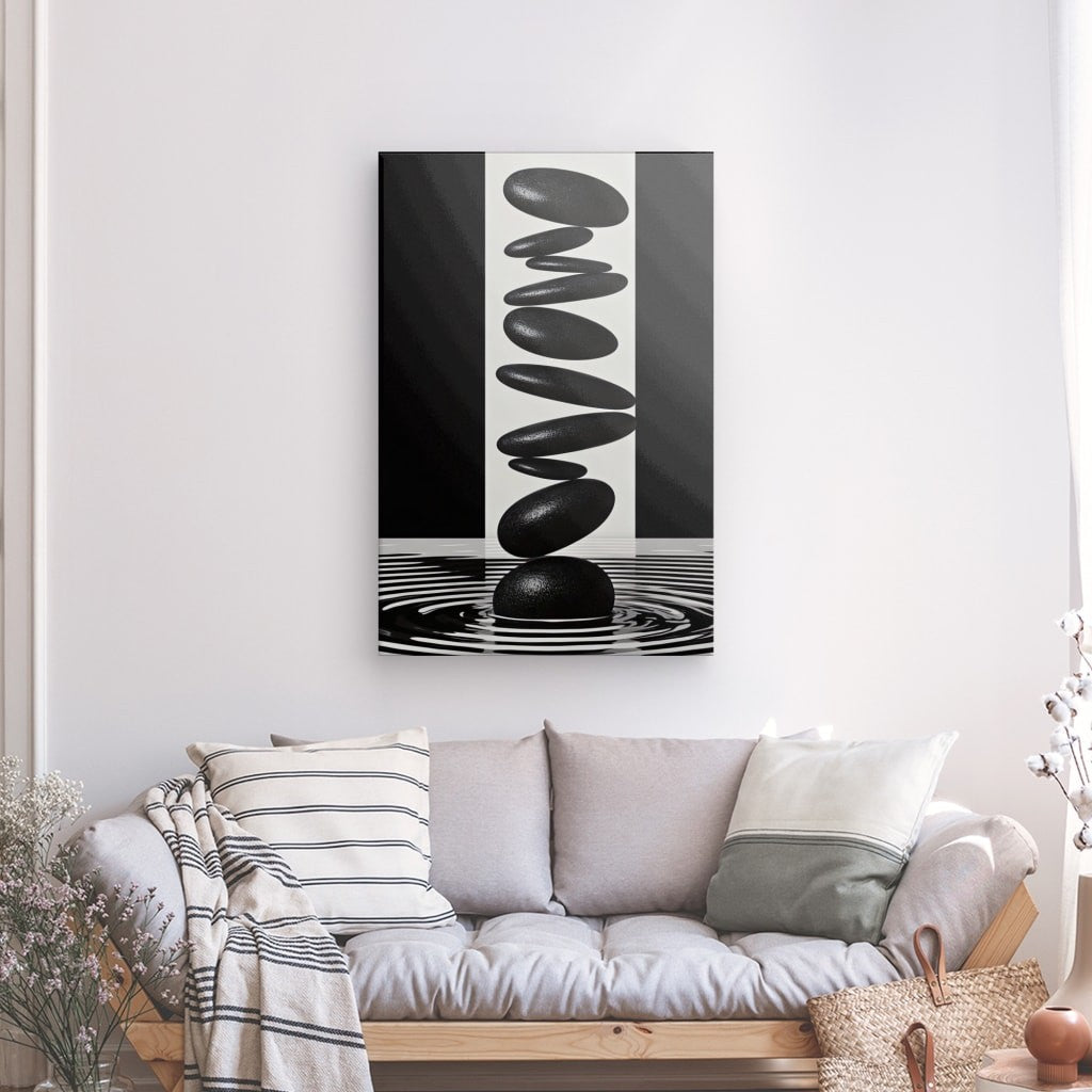 Tableau Noir et Blanc Zen