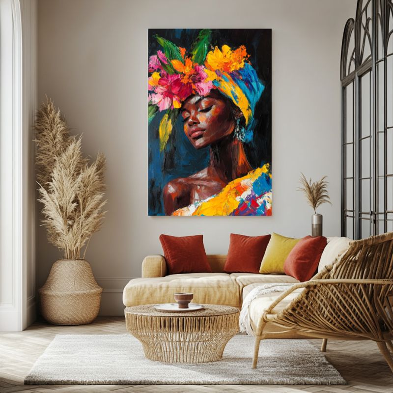 Tableau_femme_africaine_fleurs