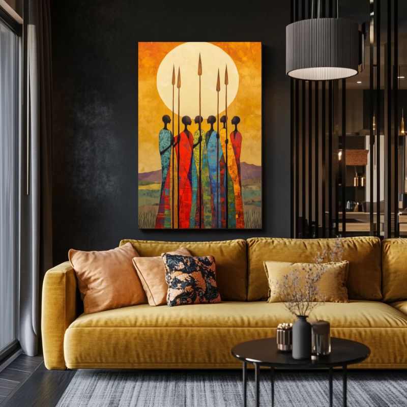 Tableau_guerrier_africain_lances