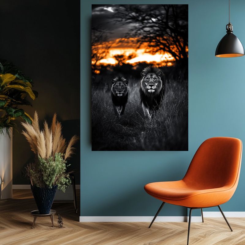 Tableau_lion_design_savane