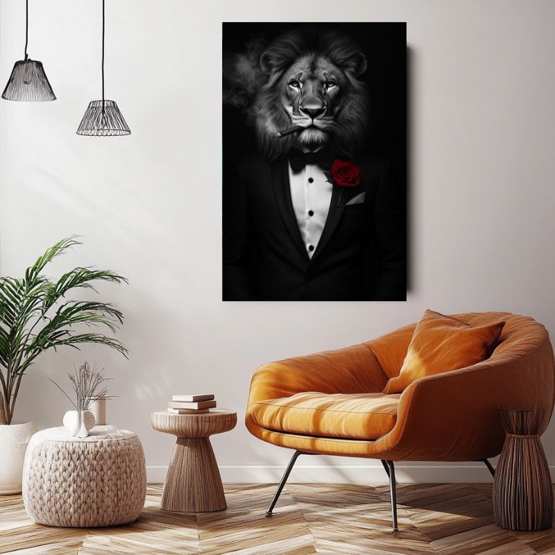 Tableau_lion_en_costume_gentleman